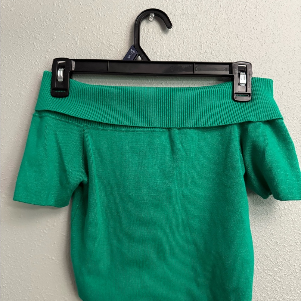 Forever 21 Green Off-the-Shoulder Sweater